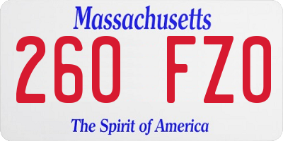 MA license plate 260FZ0