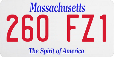 MA license plate 260FZ1