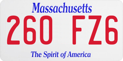 MA license plate 260FZ6