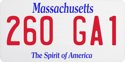 MA license plate 260GA1
