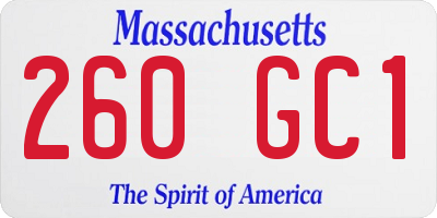 MA license plate 260GC1