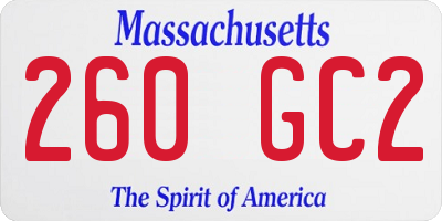 MA license plate 260GC2