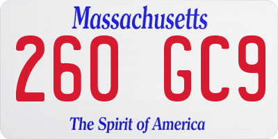 MA license plate 260GC9