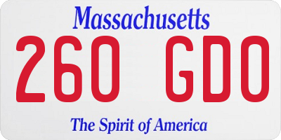 MA license plate 260GD0