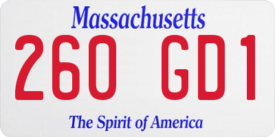 MA license plate 260GD1