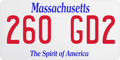 MA license plate 260GD2