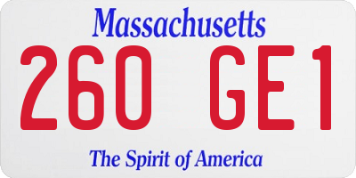 MA license plate 260GE1