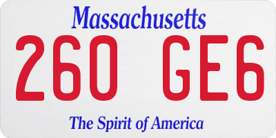 MA license plate 260GE6