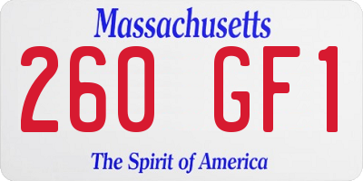MA license plate 260GF1
