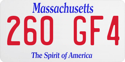 MA license plate 260GF4