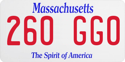 MA license plate 260GG0