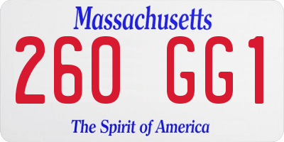 MA license plate 260GG1