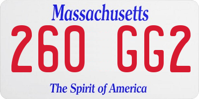 MA license plate 260GG2