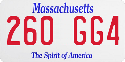 MA license plate 260GG4