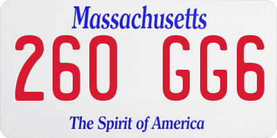 MA license plate 260GG6
