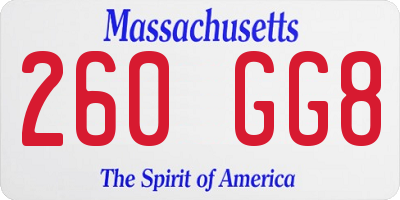 MA license plate 260GG8