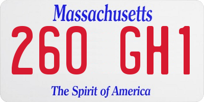 MA license plate 260GH1