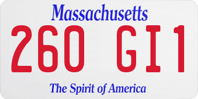 MA license plate 260GI1