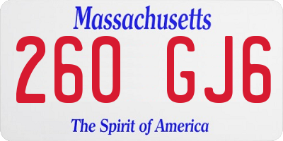 MA license plate 260GJ6
