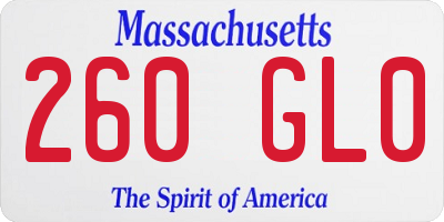 MA license plate 260GL0