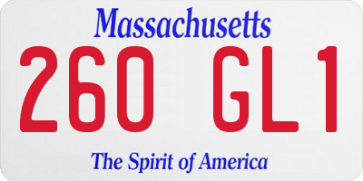 MA license plate 260GL1
