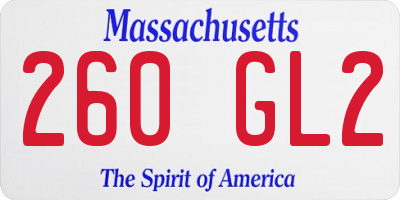 MA license plate 260GL2