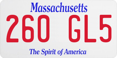 MA license plate 260GL5
