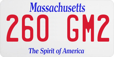 MA license plate 260GM2
