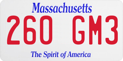MA license plate 260GM3