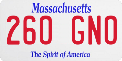 MA license plate 260GN0