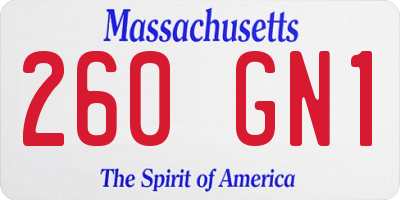 MA license plate 260GN1