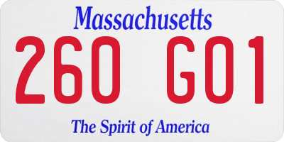 MA license plate 260GO1