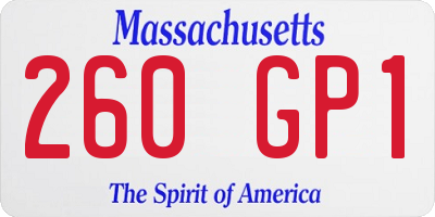 MA license plate 260GP1