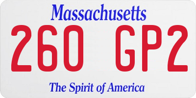MA license plate 260GP2
