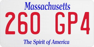 MA license plate 260GP4