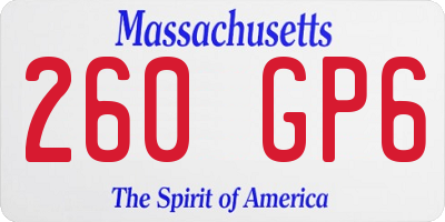 MA license plate 260GP6