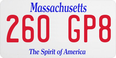 MA license plate 260GP8