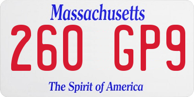 MA license plate 260GP9