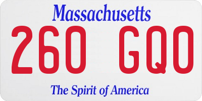 MA license plate 260GQ0