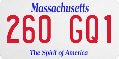 MA license plate 260GQ1