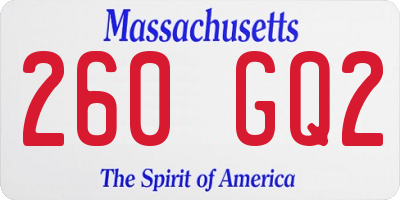 MA license plate 260GQ2