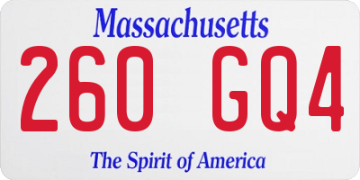 MA license plate 260GQ4