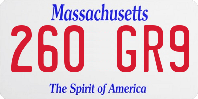 MA license plate 260GR9