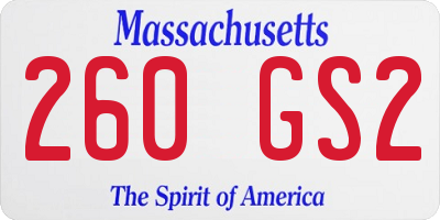 MA license plate 260GS2