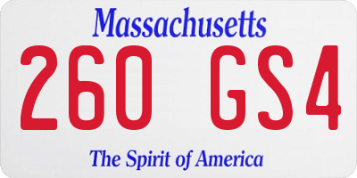 MA license plate 260GS4