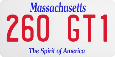 MA license plate 260GT1