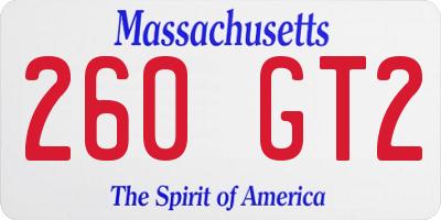 MA license plate 260GT2