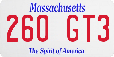 MA license plate 260GT3