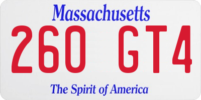 MA license plate 260GT4