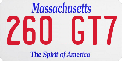 MA license plate 260GT7